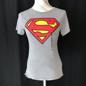 Superman Gray Retro Short Sleeve T-Shirt Size Sm